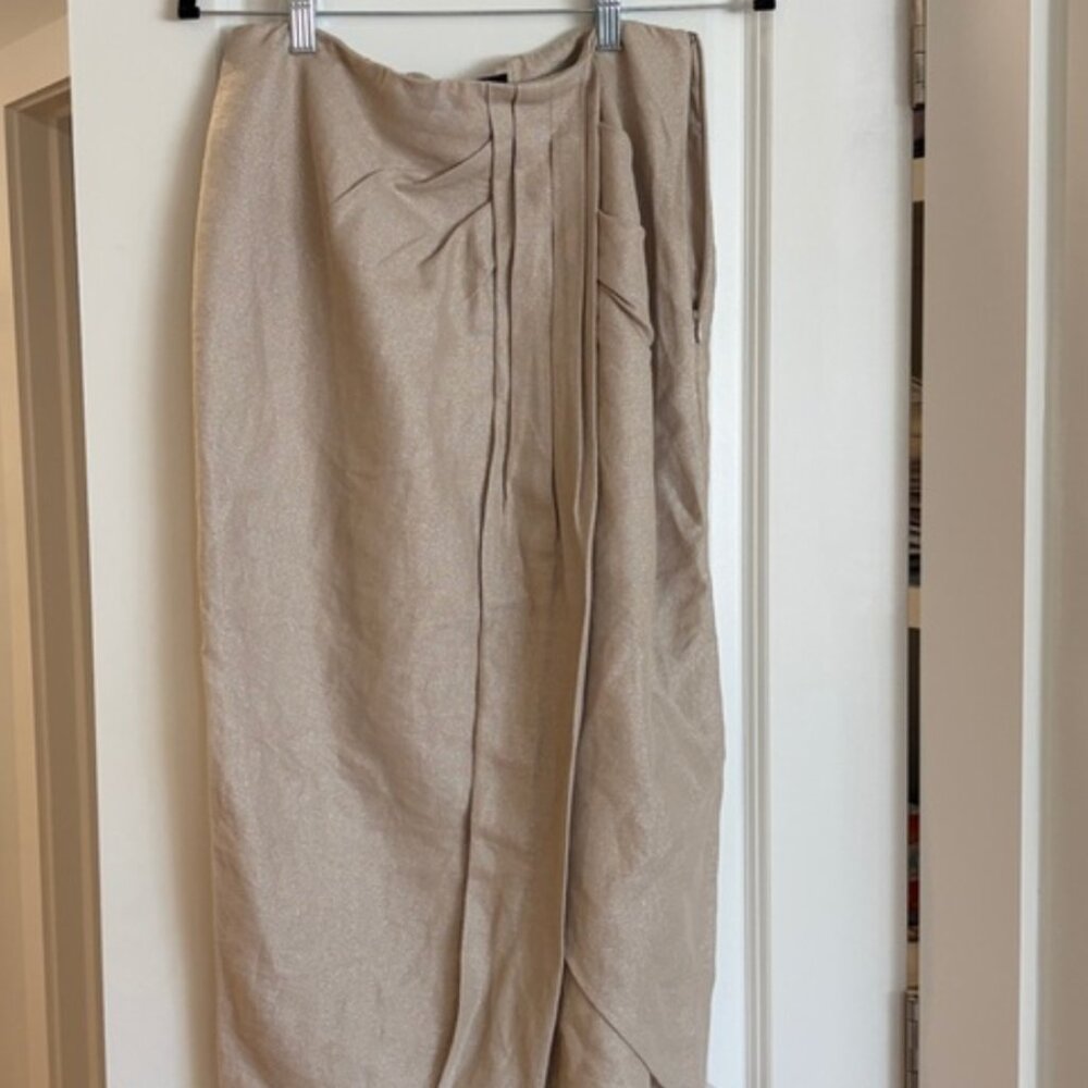 Express Super High Waisted Linen Midi Skirt - Picture 4 of 7